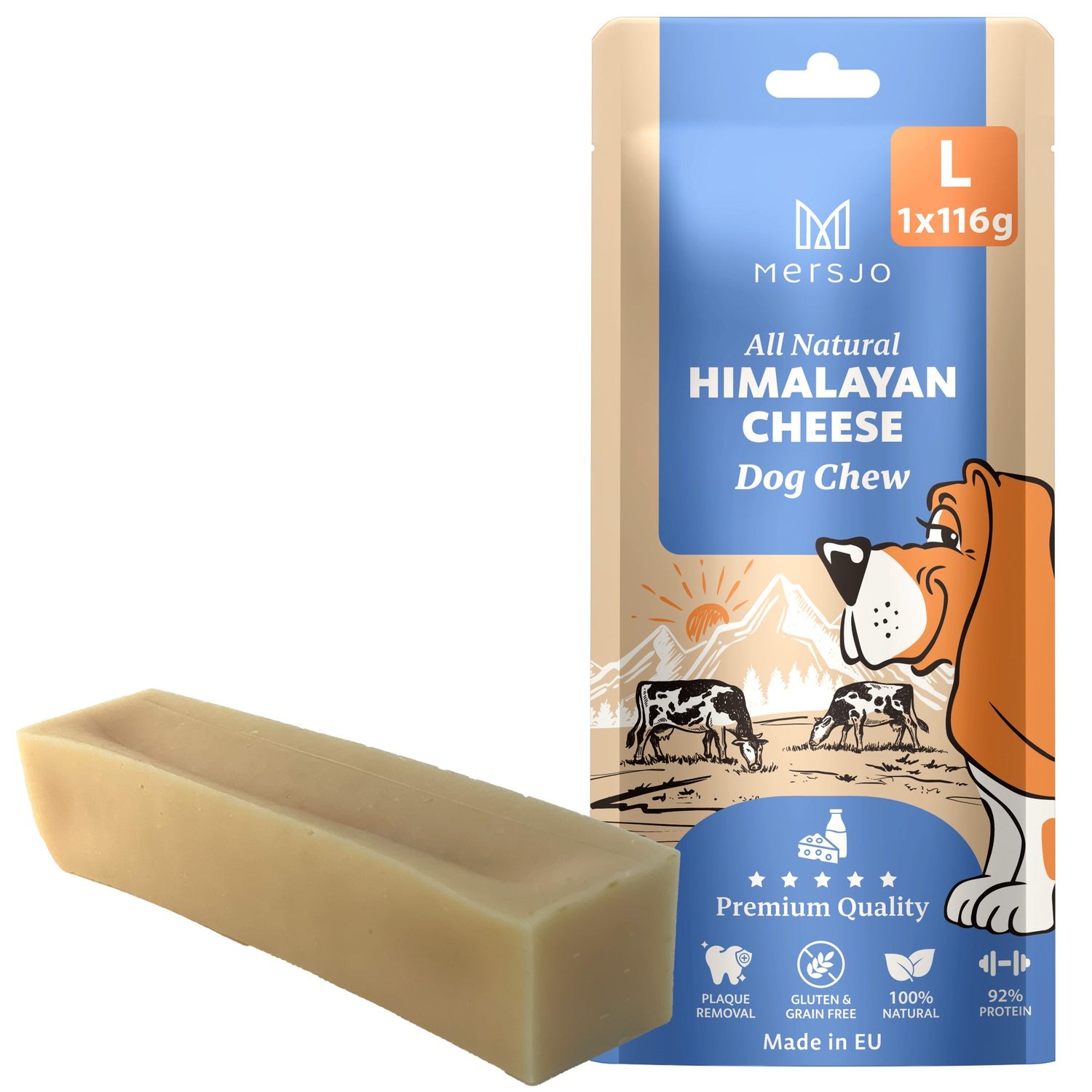 Hundeleckerli - Himalaya-Käse, natürlicher Kausnack Mersjo 116g