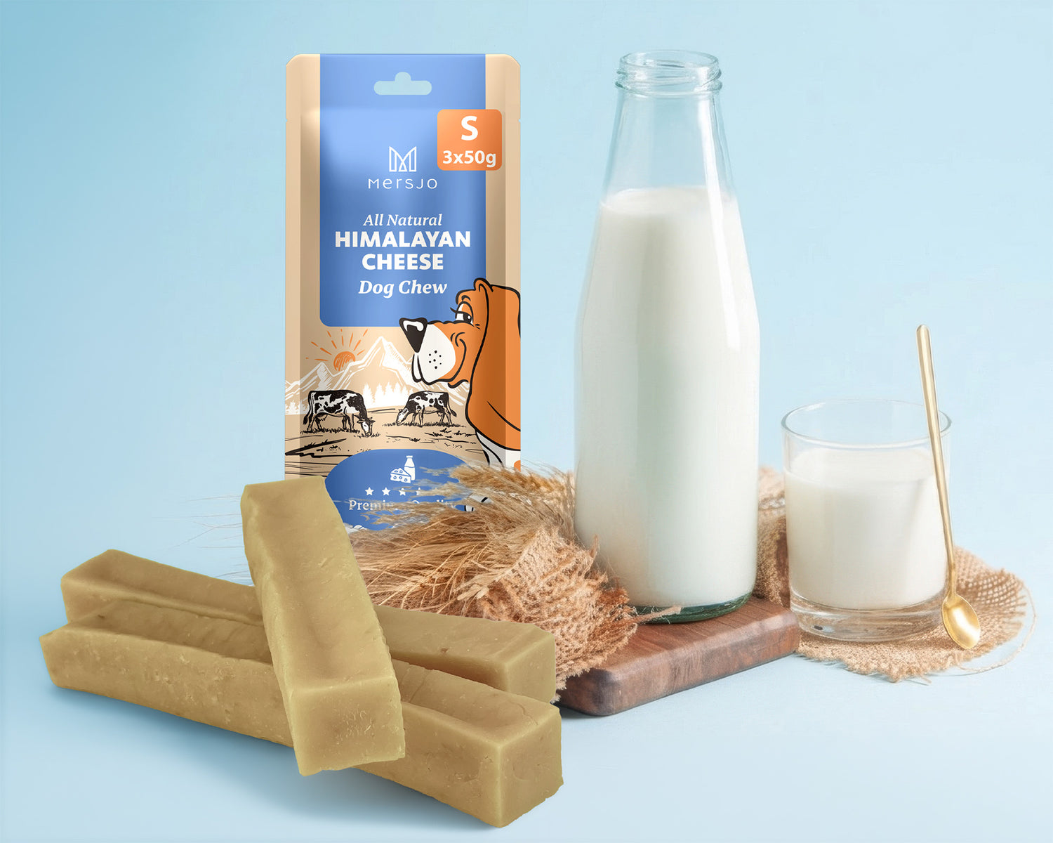 Hundeleckerli - Himalayakäse, natürlicher Kausnack Mersjo 3x50g