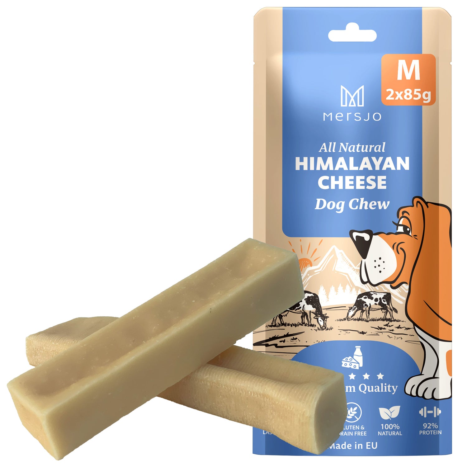 Hundesnack - Himalaya-Käse, natürlicher Kausnack Mersjo 2x85g