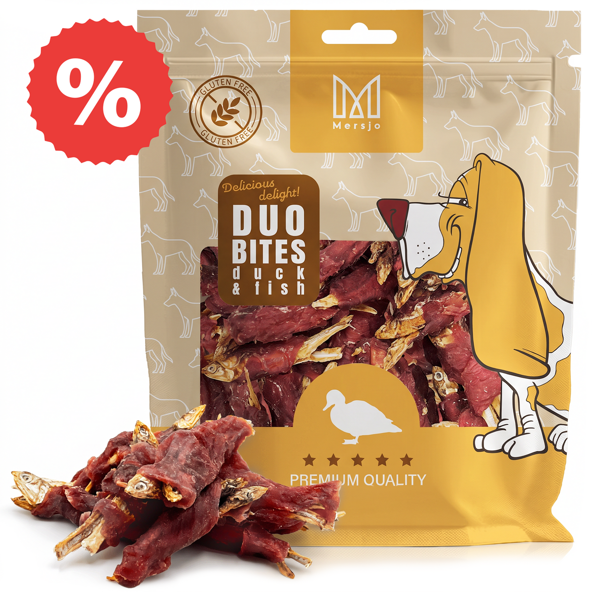 Hundesnack Geschmacksduo - Ente mit Fisch Mersjo 300g