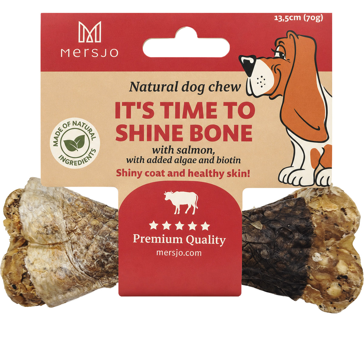 MERSJO salmon chew bone for dogs 13.5 cm - healthy skin and coat