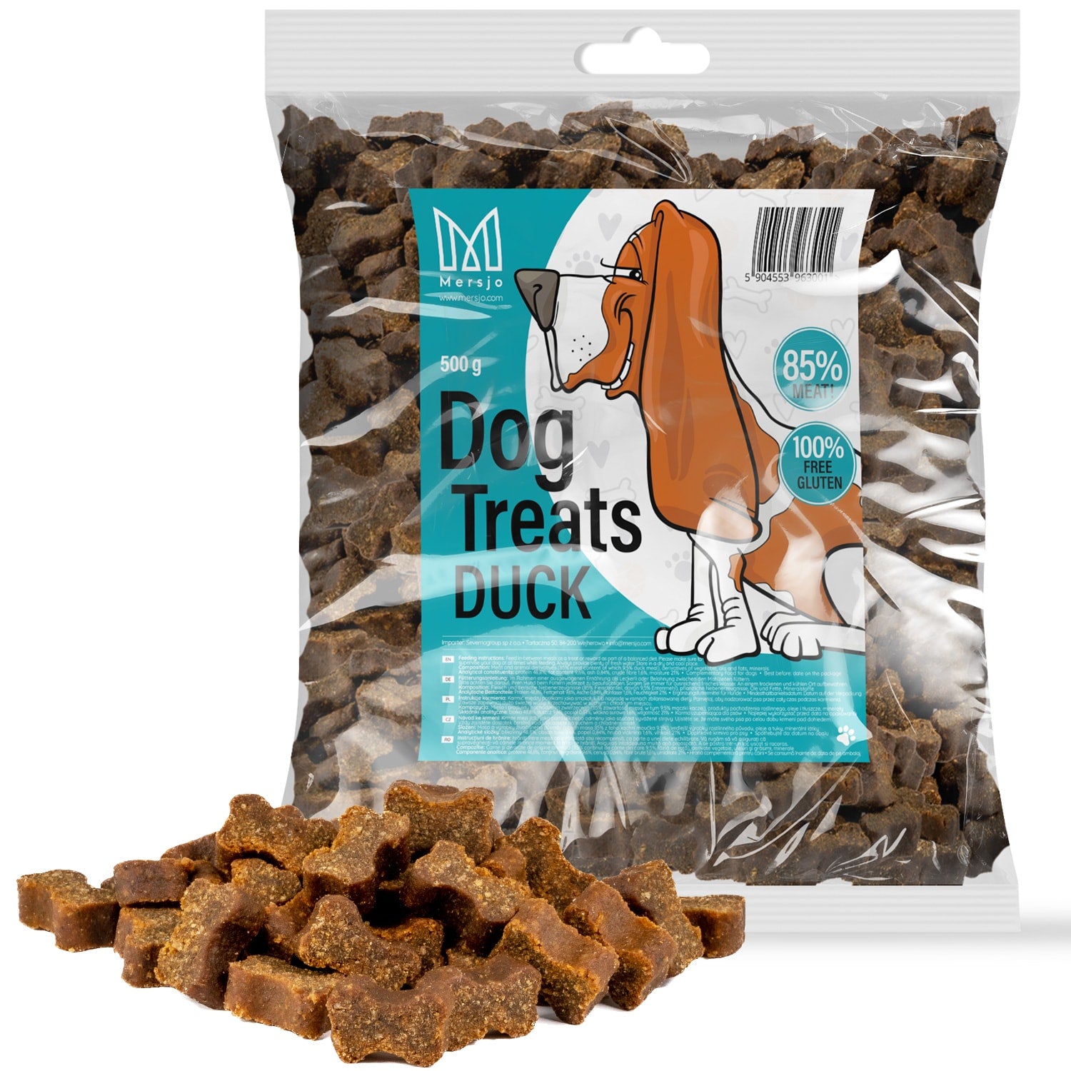 Pamlsek pro psy - Masové tréninkové pamlsky Mersjo kachna 85 % masa 500g
