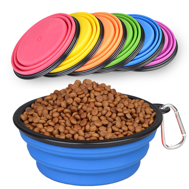 Collapsible Foldable Pet Dog Travel Bowl for Food & Water pink