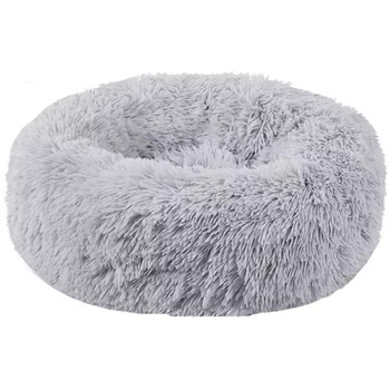 Round plush donut pet bed 60cm grey