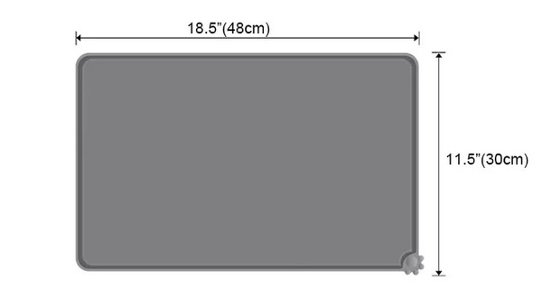 Rectangle Non-Slip Food Water Bowl Placemat 48x30cm