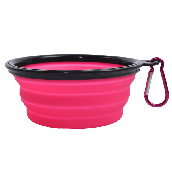 Collapsible Foldable Pet Dog Travel Bowl for Food &amp; Water pink