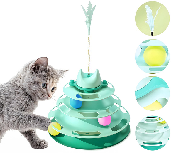 THEODORE' S TOWER interactive cat toy with balls