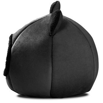Cat house, plush bed with ears DAISY black