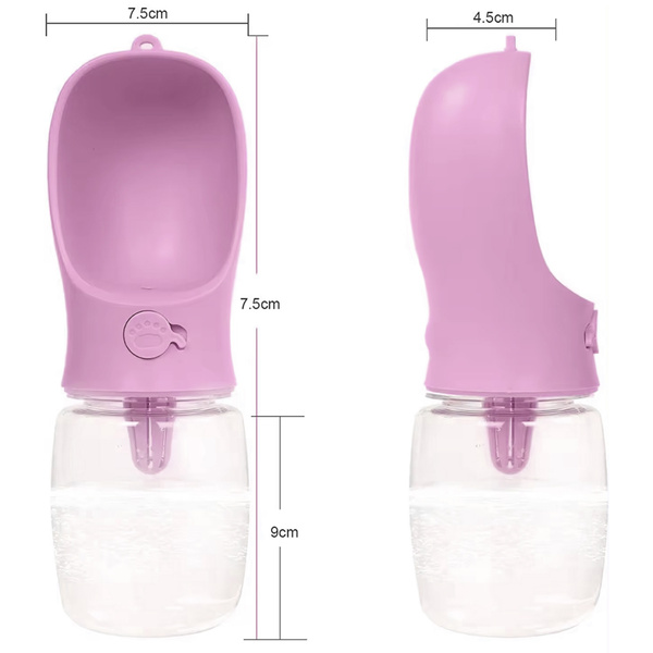 Hunde-Reiseflasche 350 ml rosa