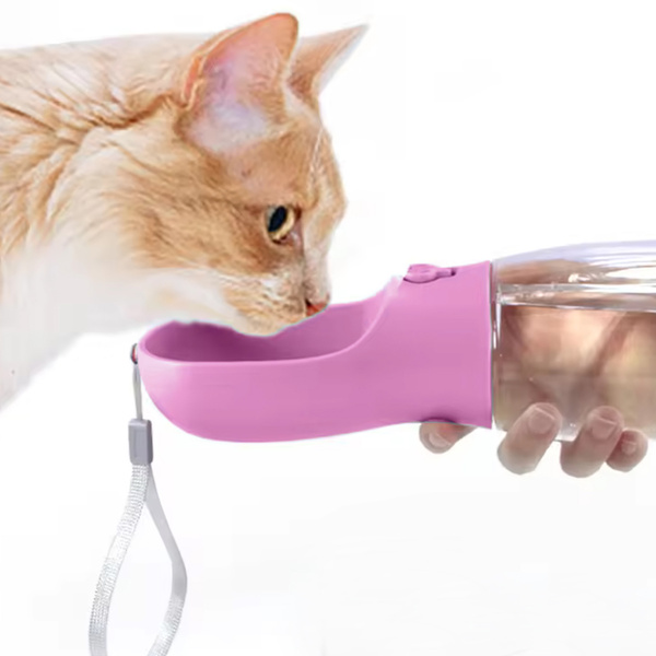 Dog travel bottle 350 ml pink