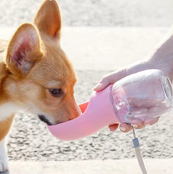 Hunde-Reiseflasche 350 ml rosa