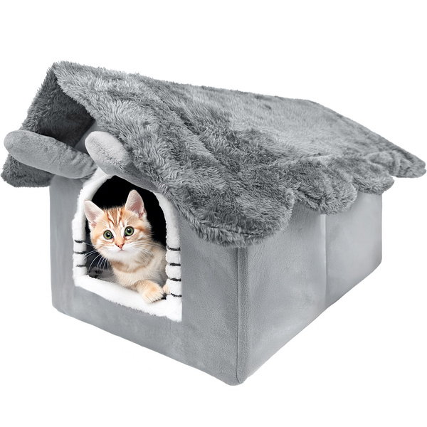 Katzenhaus, Plüsch-Laufstall-Bett, weiche Einstreu, Zwinger Mersjo