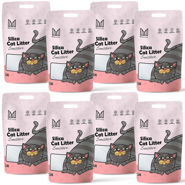 Mersjo Sensitive silica cat litter 8x3.8L