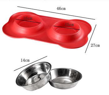 Double dog bowl black ANTI-SKIP