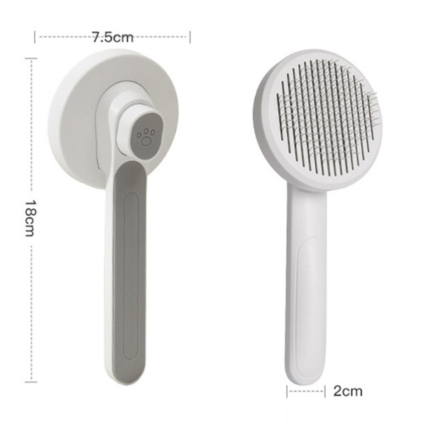 Hair Remover Pet Brush Self Cleaning comb L grey