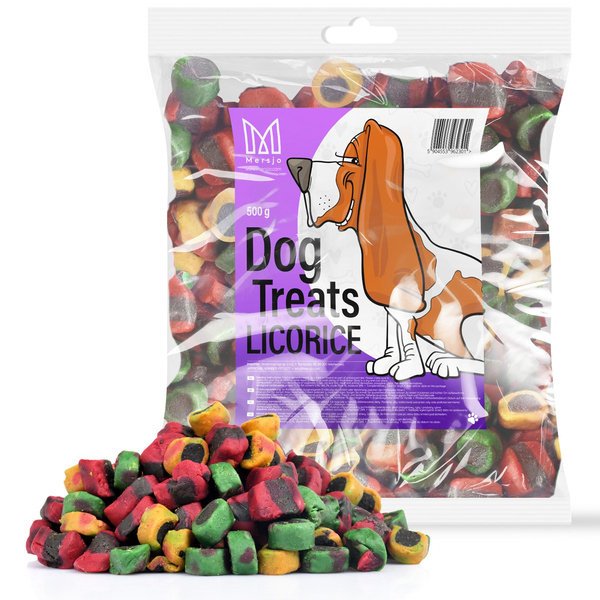Hundesnacks Trainingssnacks für Hunde Lakritze, gesunde Nahrungsergänzung, Leckerlis, natürliche weiche Leckerlis ideal für kleine und große Tiere 500g