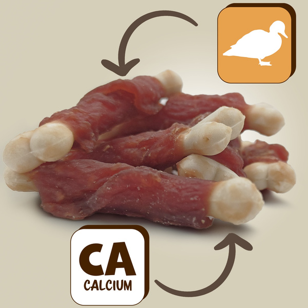 Dog treat - Mersjo calcium bones, natural dog treat, grain-free with duck 500g