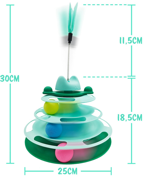 THEODORE' S TOWER interactive cat toy with balls