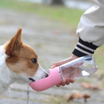Hunde-Reiseflasche 350 ml rosa