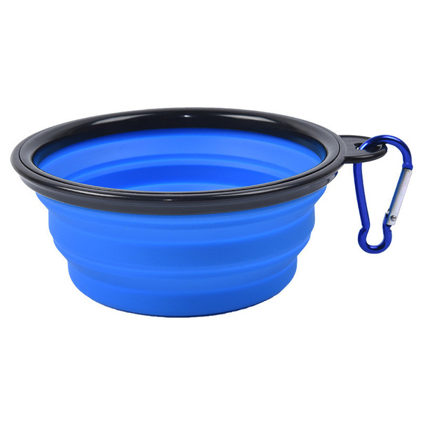 Collapsible Foldable Pet Dog Travel Bowl for Food &amp; Water blue