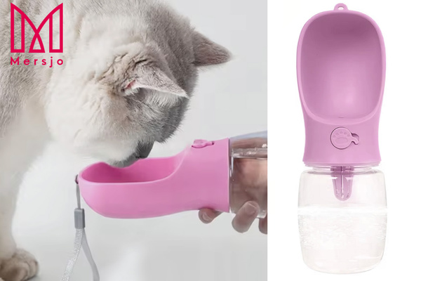 Hunde-Reiseflasche 350 ml rosa