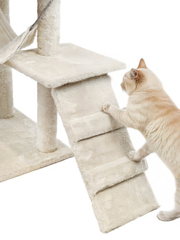 Cat scratching post, house with toy, 6 levels, cosy bed, Comfort Line beige