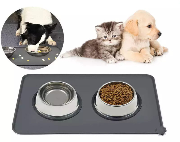 Rectangle Non-Slip Food Water Bowl Placemat 48x30cm