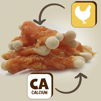 Dog treat - Calcium bones with chicken, natural dog treat, grain-free Mersjo 500g