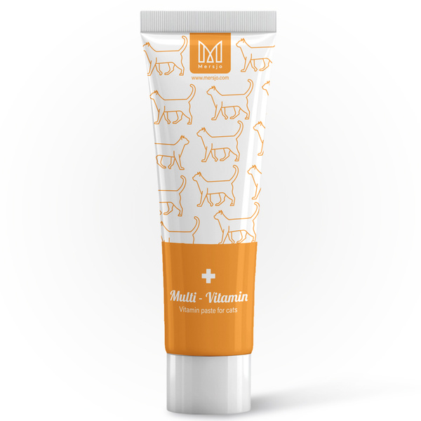Abschwellende Katzenpaste mit Multivitamin, Nahrungsergänzungsmittel Mersjo Multi-Vitamin 100g