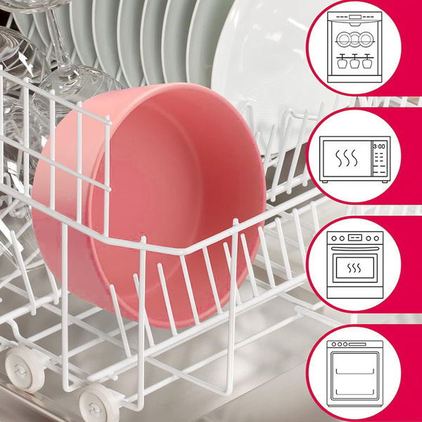 Keramische Doppelschüssel rosa 2x400 ml