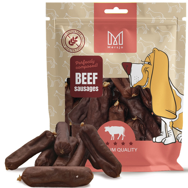 Dog treat - Mersjo beef sausages 500g