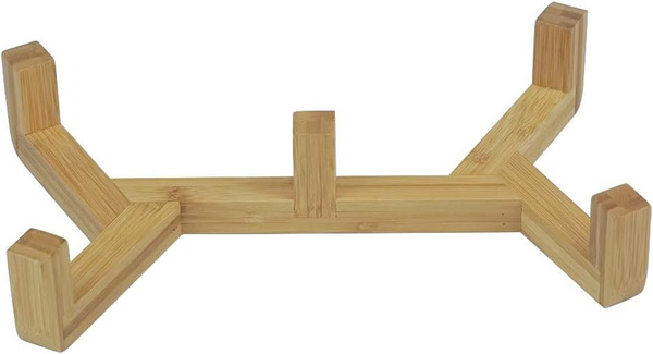 Miska ceramiczna podwójna drewniana GERDA biała 2x400ml