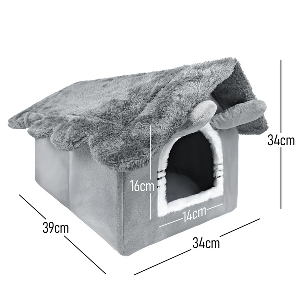 Domek dla kota, legowisko pluszowe kojec, miękkie posłanie, budka Mersjo