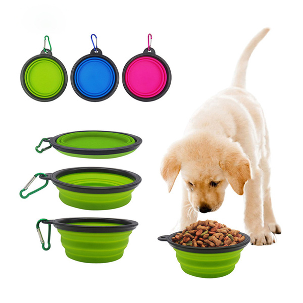 Collapsible Foldable Pet Dog Travel Bowl for Food &amp; Water blue