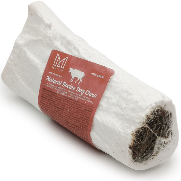 Natural dog chew with beef bone and meat, treat, delicacy, Mersjo