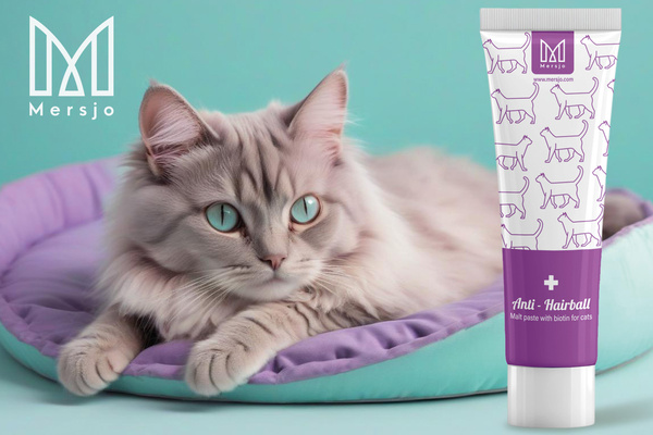Katzenenthaarungspaste mit Biotin, Nahrungsergänzungsmittel Mersjo Anti-Hairball 100g