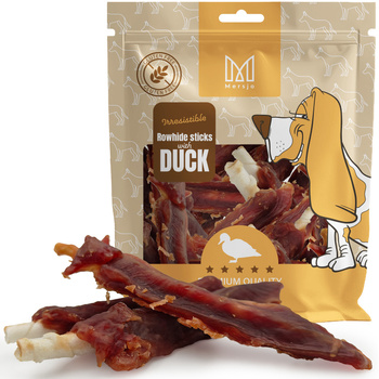 Hundeleckerli - Rohhautsticks mit Entenbrustfilet Mersjo 500g