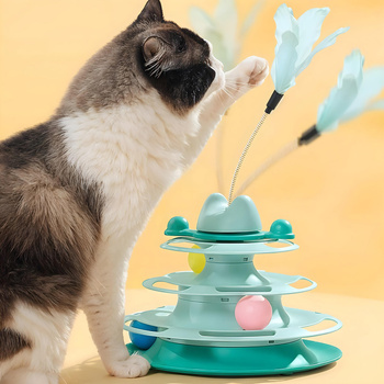 THEODORE' S TOWER interaktives Katzenspielzeug mit Bällen
