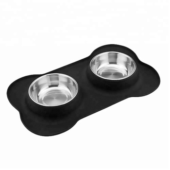 Double dog bowl black ANTI-SKIP