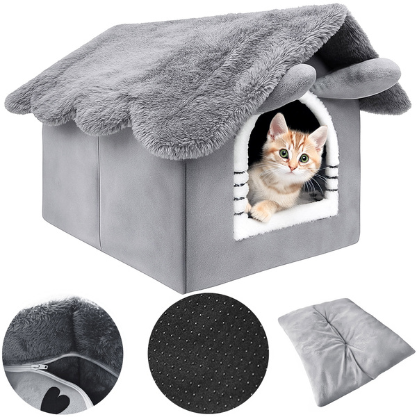 Katzenhaus, Plüsch-Laufstall-Bett, weiche Einstreu, Zwinger Mersjo