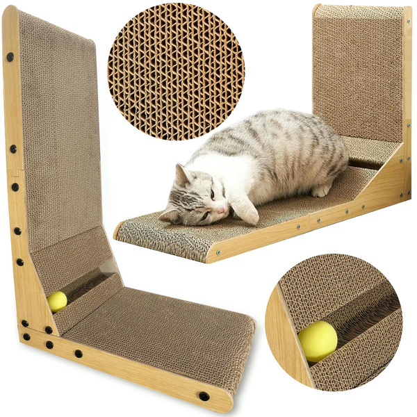 Corner cat scratching post SNAPPY 60 cm  with ball + catnip
