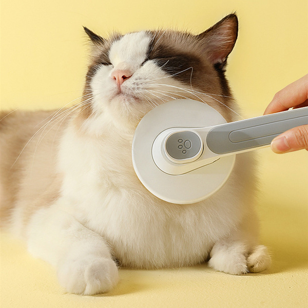 Hair Remover Pet Brush Self Cleaning comb L grey