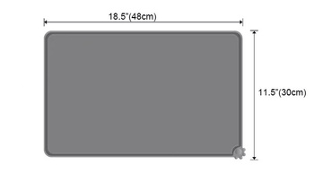 Rectangle Non-Slip Food Water Bowl Placemat 48x30cm