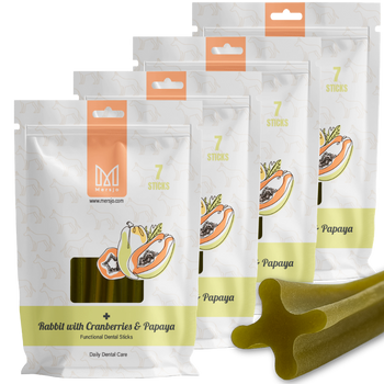 Zahnpflegesnack für Hunde Dental Sticks Mersjo Rind Algen Grüntee 28 Stück