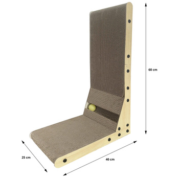 Corner cat scratching post SNAPPY 60 cm  with ball + catnip