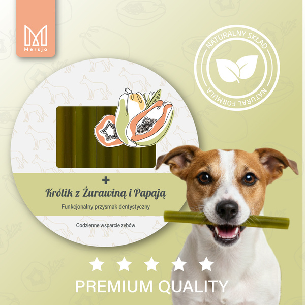 Mersjo Dental Sticks – Rabbit with Brown Algae, Cranberry, and Papaya