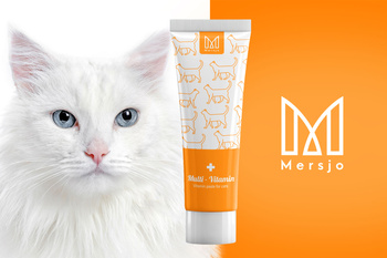 Cat Anti-Hairball paste with multivitamin, dietary supplement Mersjo Multi-Vitamin 100g