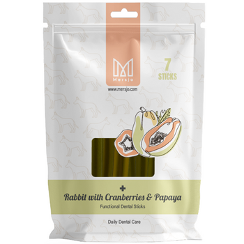 Mersjo Dental Sticks – Rabbit with Brown Algae, Cranberry, and Papaya