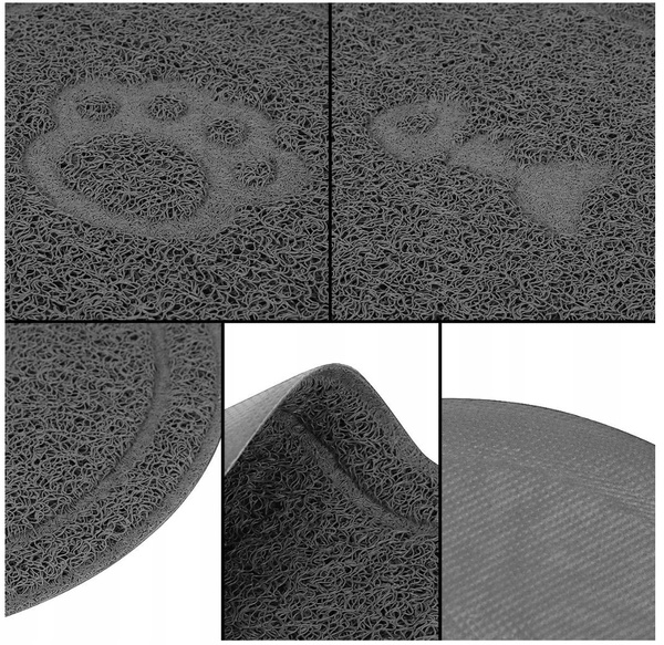 Non-slip mat under pet bowls, grey