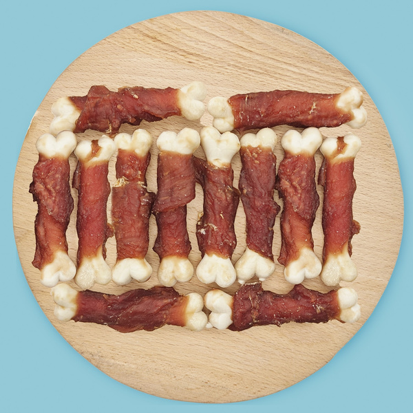 Przysmak dla psa - Kostki wapienne z kaczką Mersjo 500g